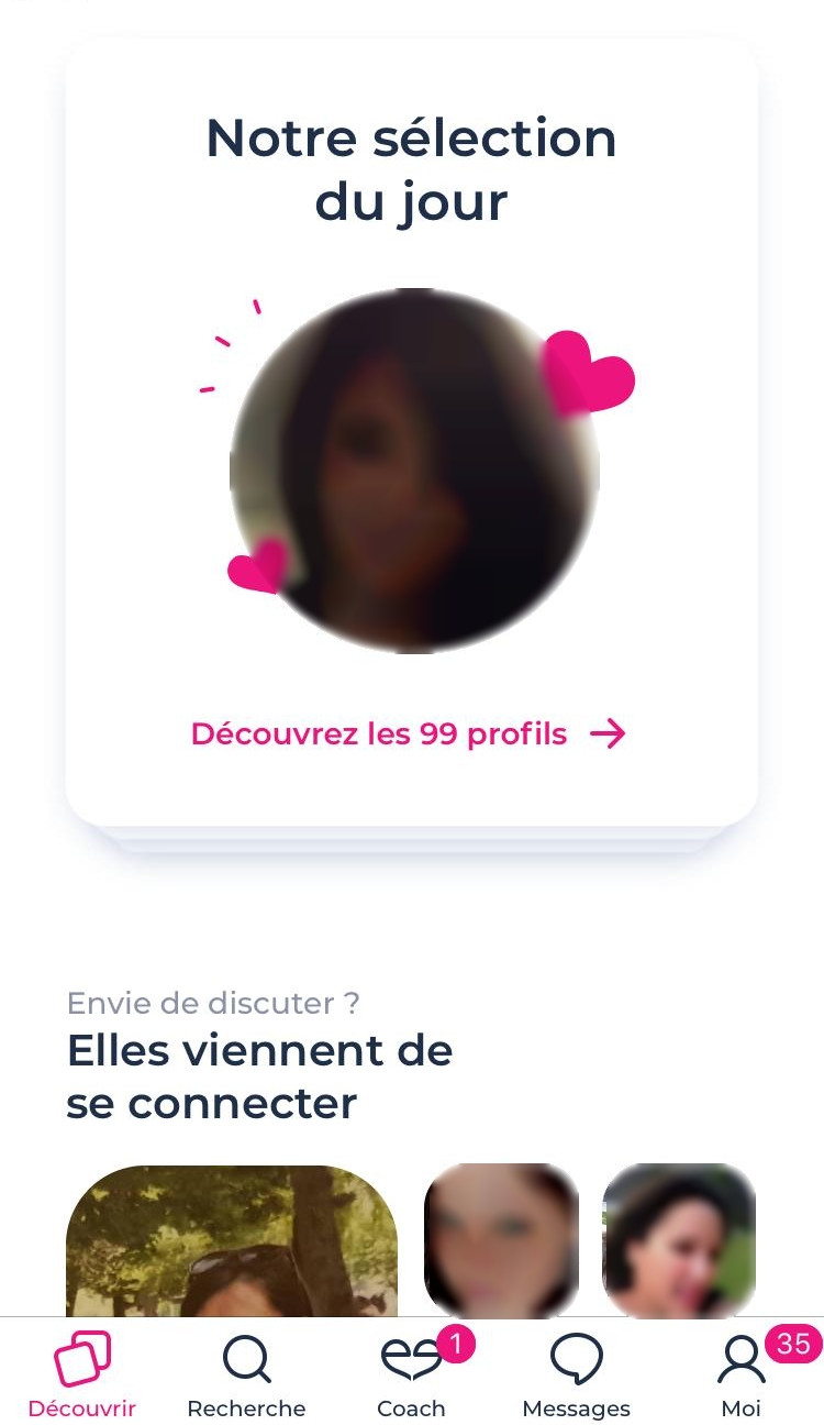 meetic mobile interface