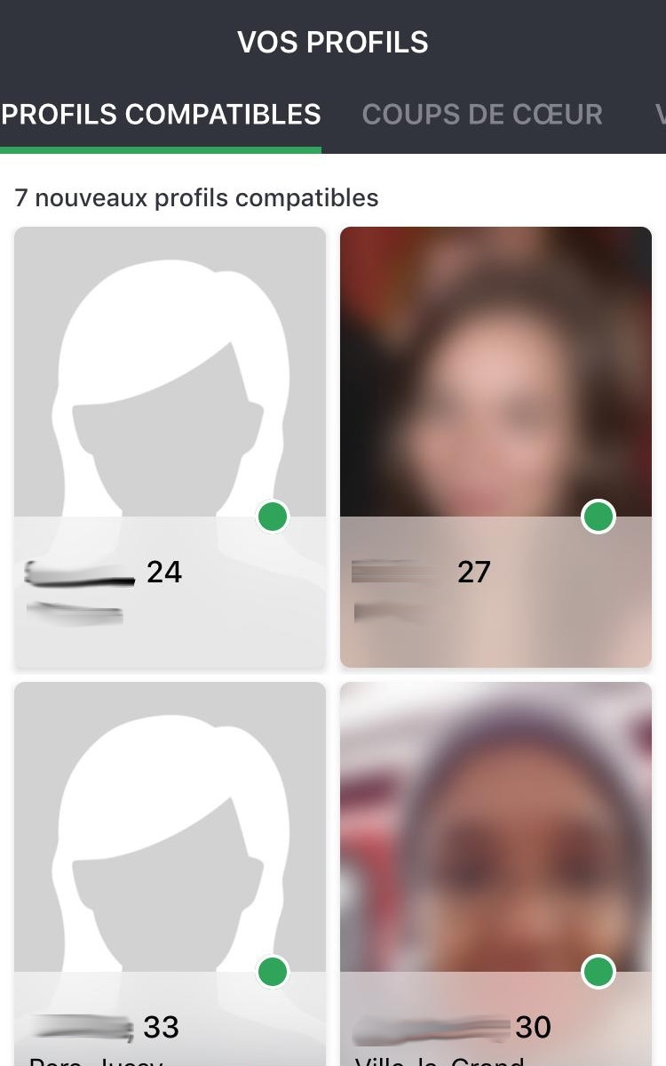 Profils compatibles sous mobile